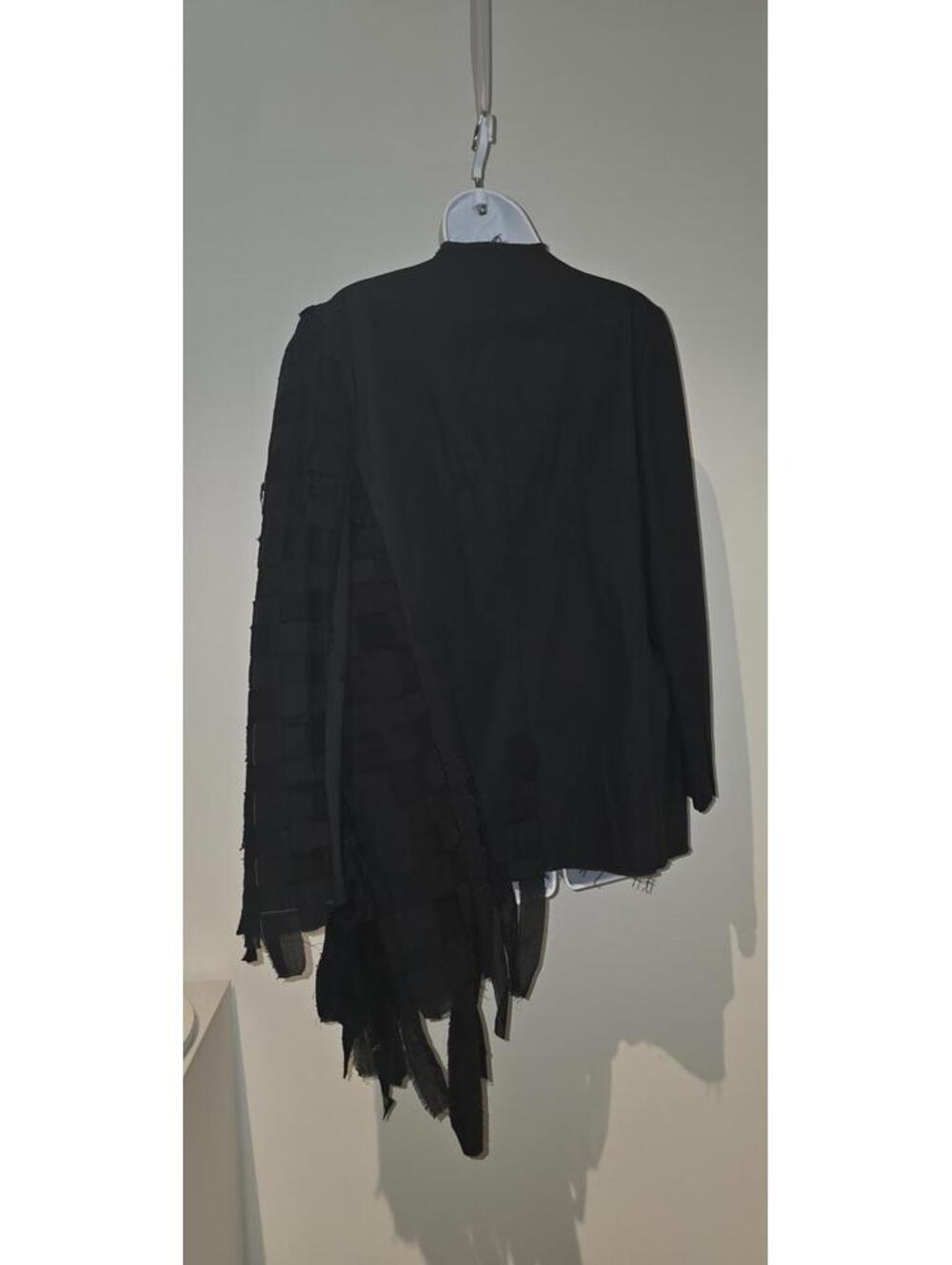 Shichuchi Vintage Black Recycled Fibre Blazer Avant Garde Y2K Designer Size 36 - Picture 2 of 5
